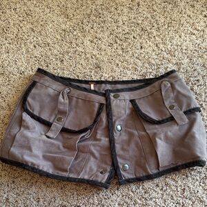 Free People Gray Button-Front Skorts